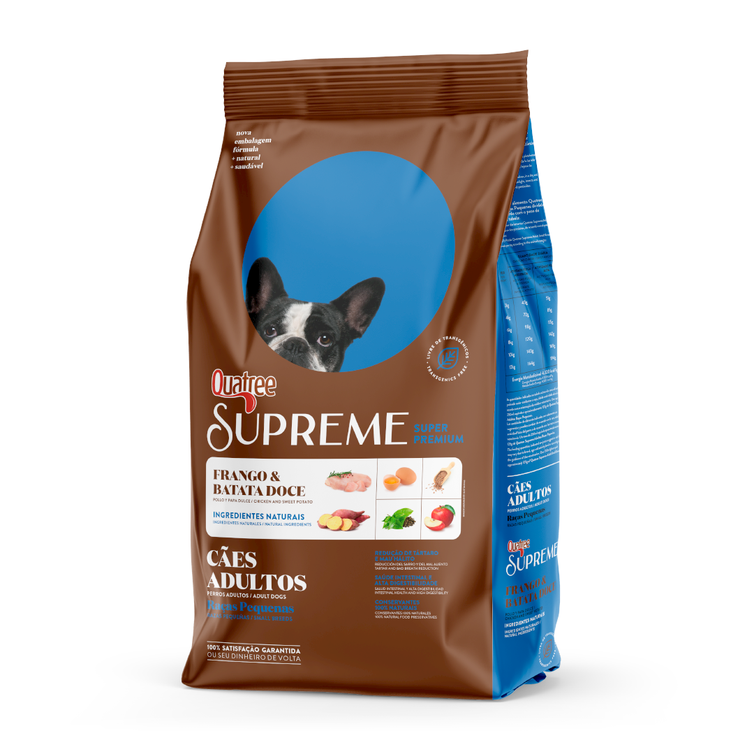 Quatree Supreme Natural Adultos Raças Pequenas Frango e Batata Doce