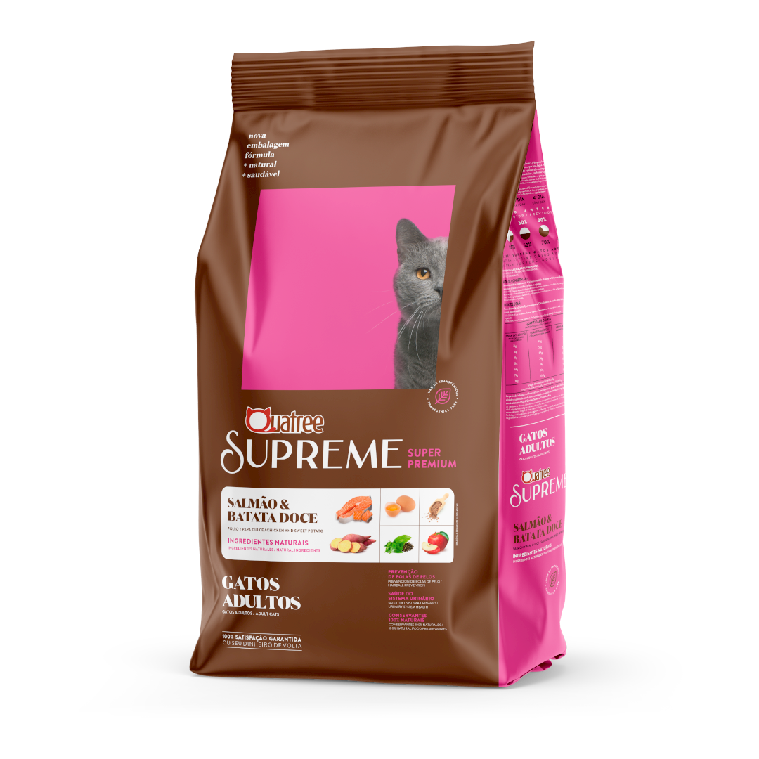 Quatree Supreme Natural Gatos Adultos Sabor Salmão 1kg