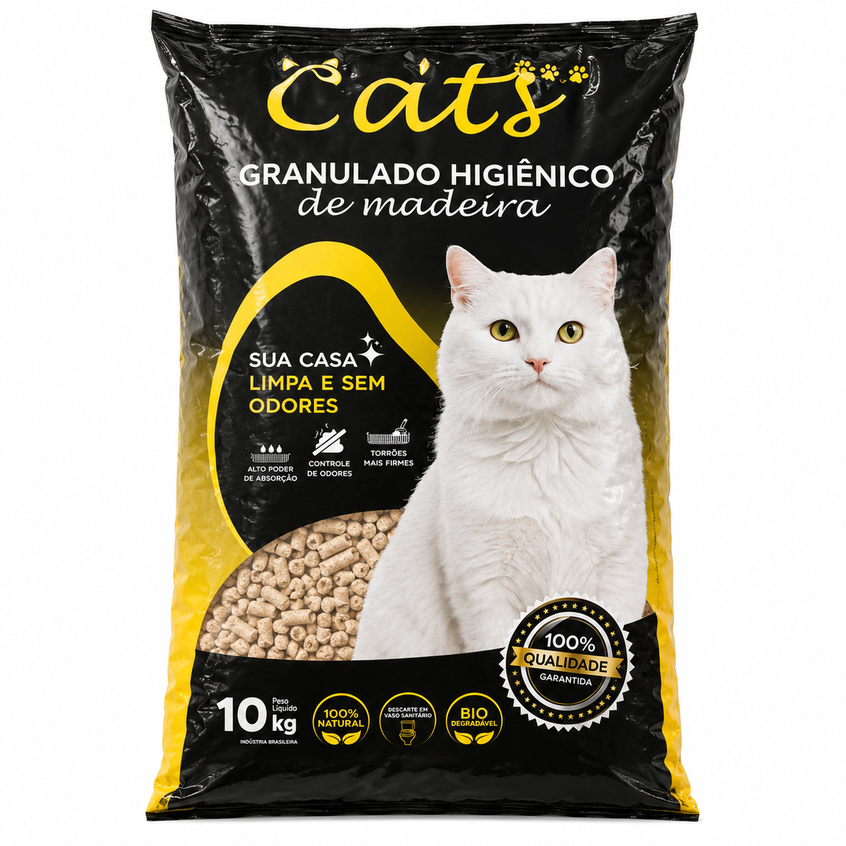 Granulado de Madeira Cats 10kg