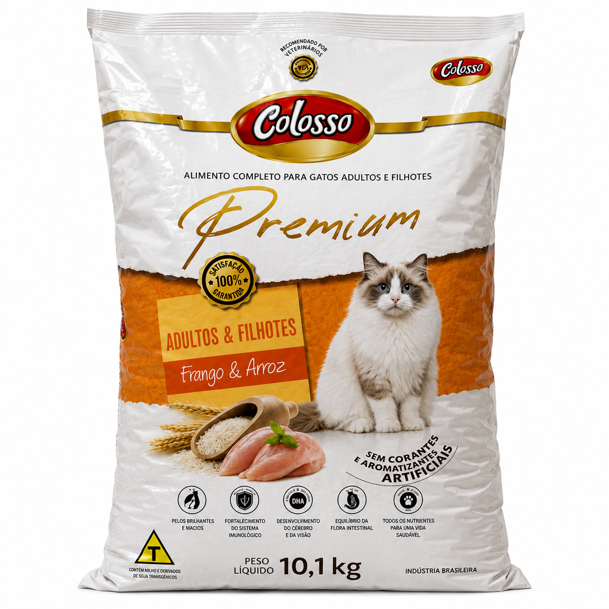 Colosso Premium — Gatos Adultos e Filhotes Frango e Arroz 10,1kg