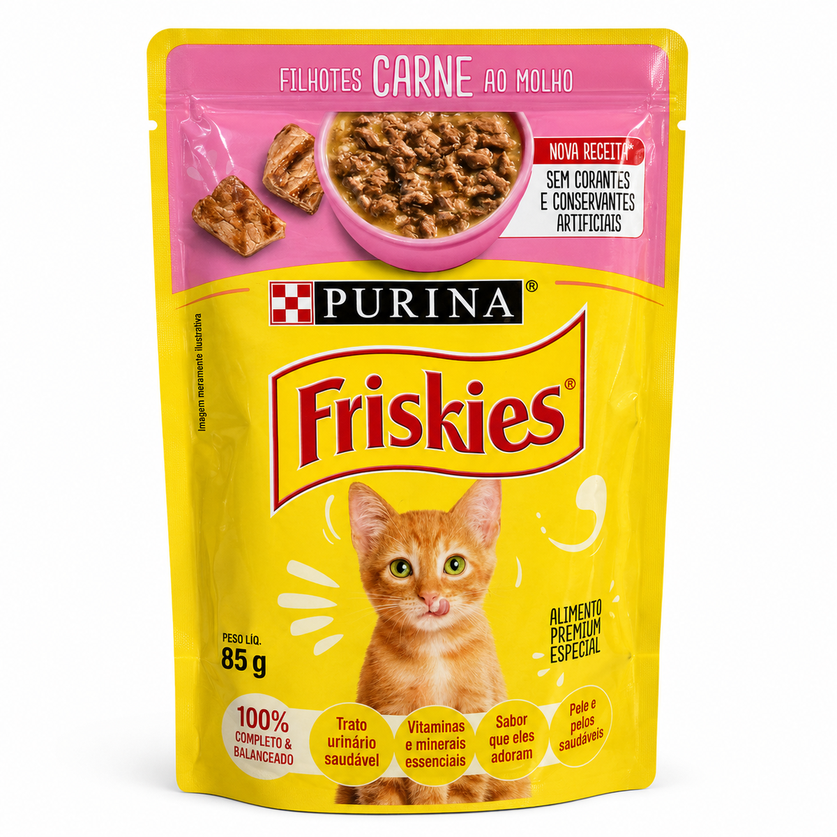 Friskies Sachê — Gatos Filhotes Sabor Carne ao Molho 85g
