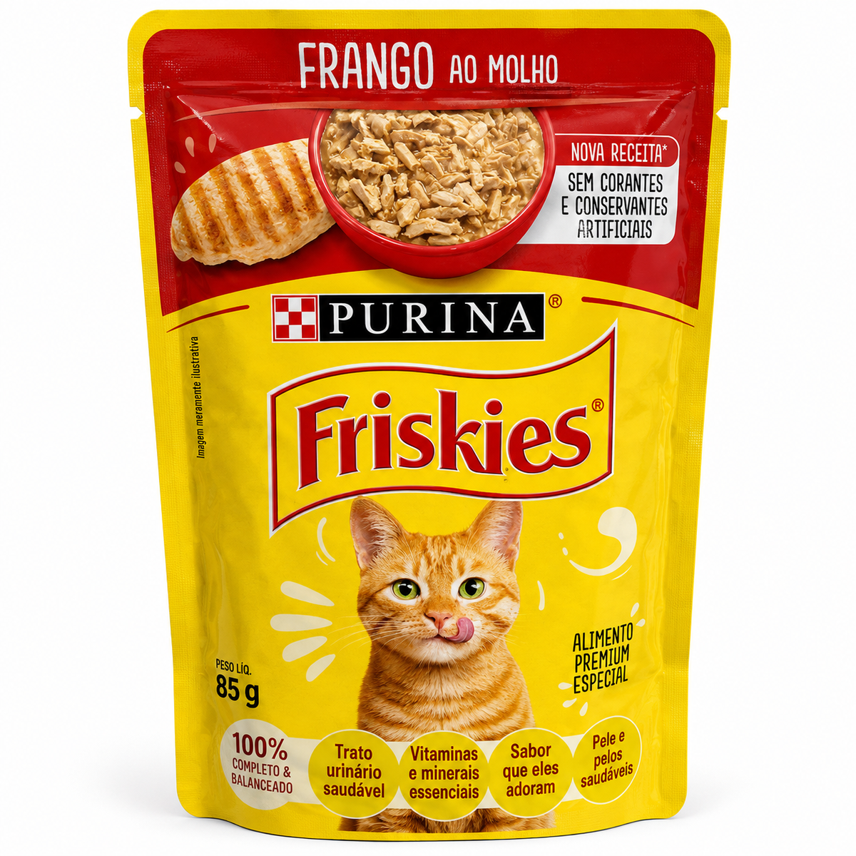 Friskies Sachê — Gatos Adultos Sabor Frango ao Molho 85g