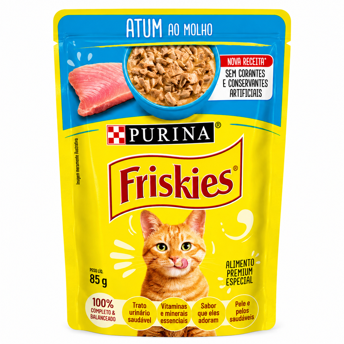 Friskies Sachê — Gatos Adultos Sabor Atum ao Molho 85g