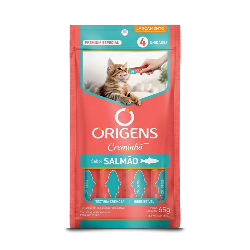 Origens Creminho — Gatos Adultos Sabor Salmão