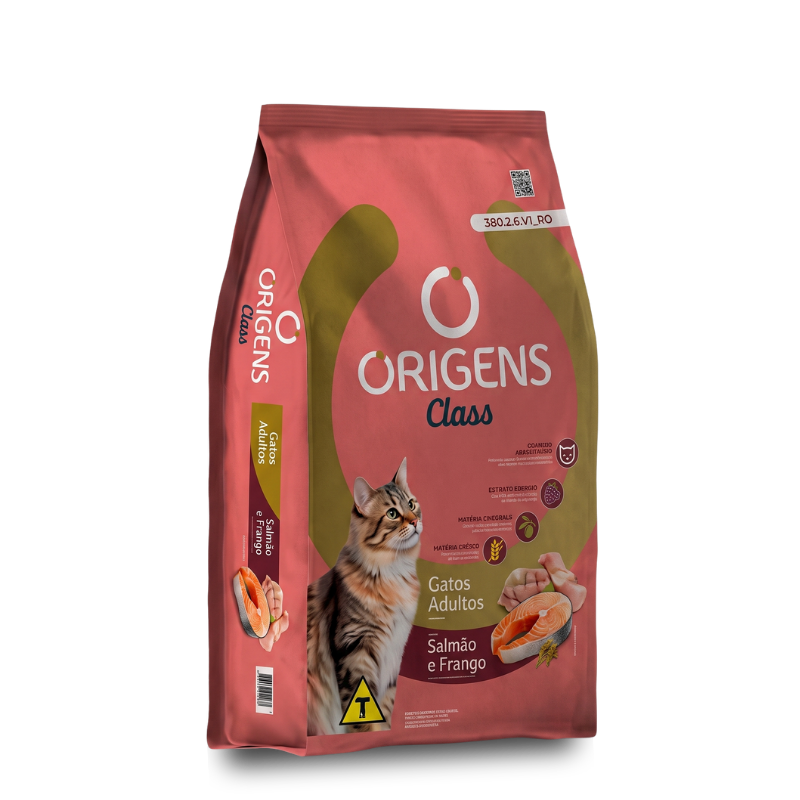 O Origens Class — Gatos Adultos Sabor Salmão e Frango