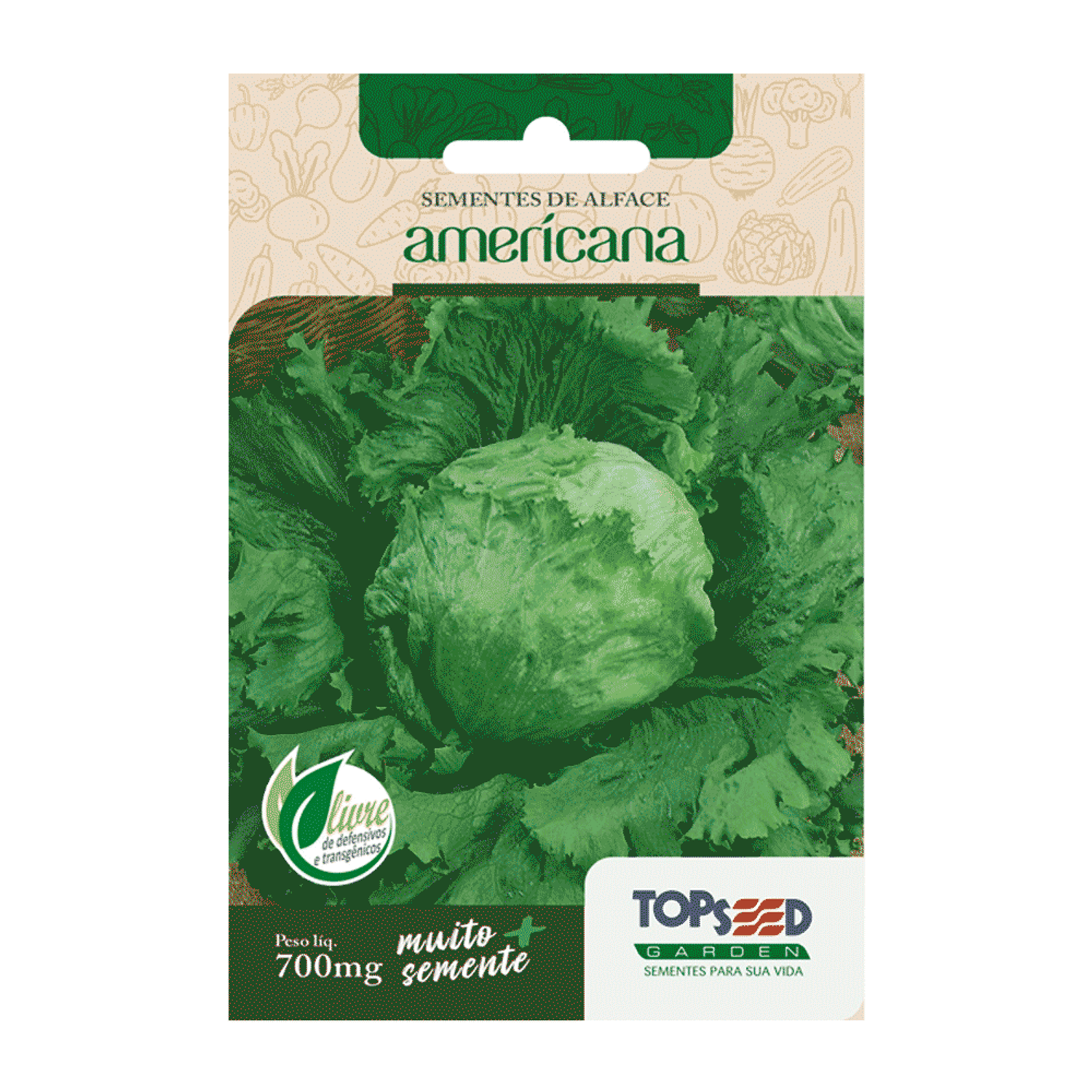 Sementes de Alface Americana Topseed