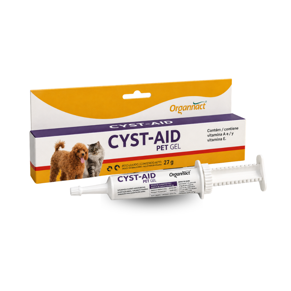Cyst-Aid Pet Gel — Suplemento Vitamínico para Cães e Gatos — Seringa 27 ml