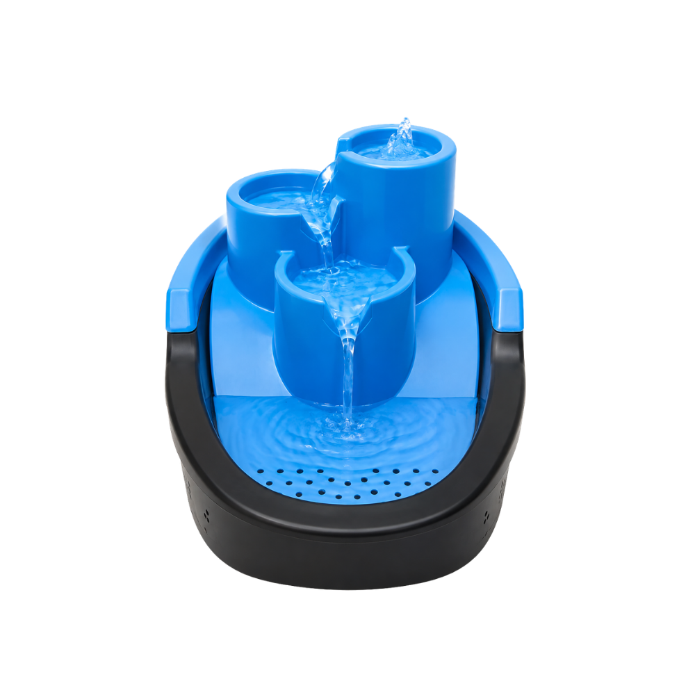 Fonte Cascata 3 Níveis — Azul e Preto