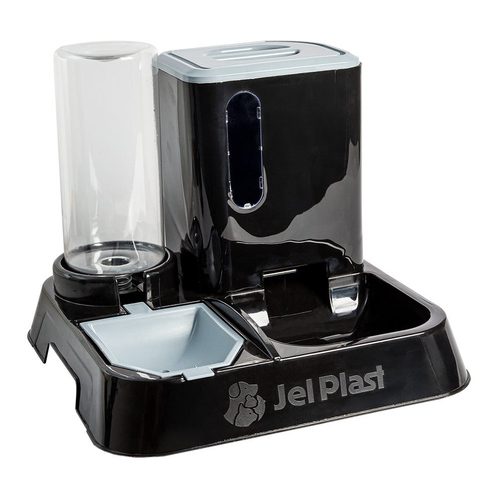 Comedouro e Bebedouro Automático Premium Jel Plast Preto