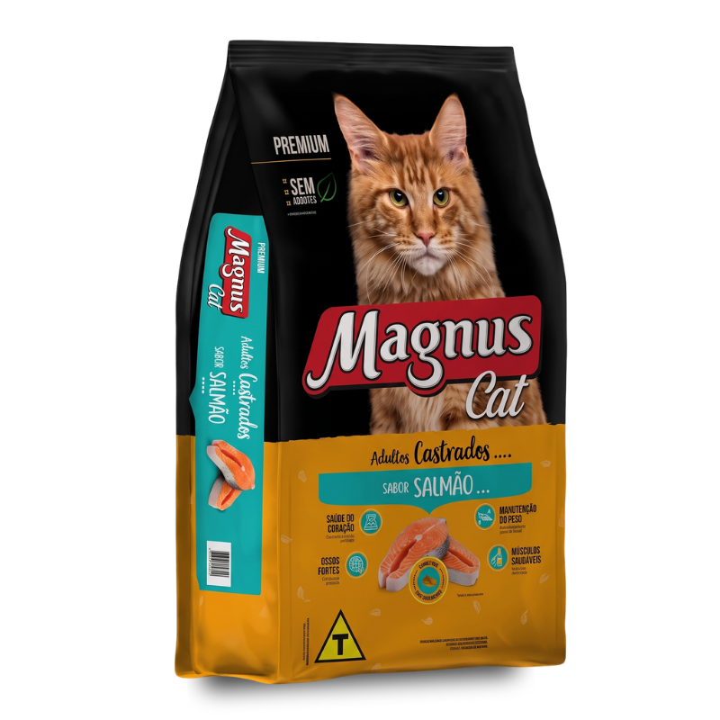 Magnus Cat — Gatos Adultos Castrados Sabor Salmão