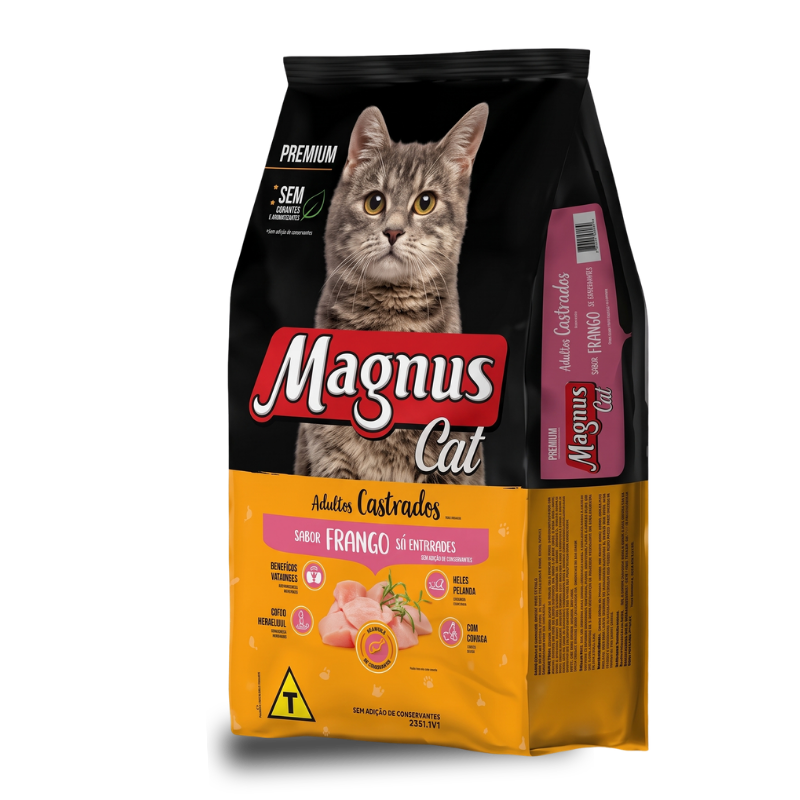 Magnus Cat — Gatos Adultos Castrados Sabor Frango Só Recheados