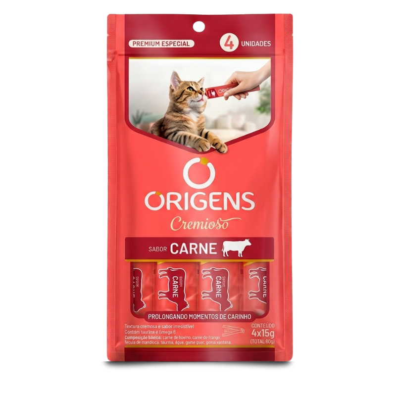 Origens Creminho — Gatos Adultos Sabor Carne