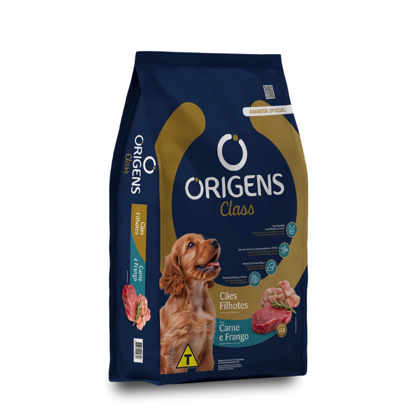 O Origens Class — Cães Filhotes Sabor Carne e Frango